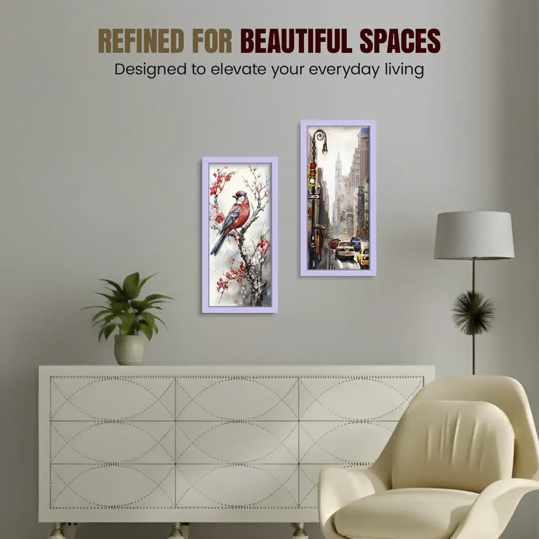 15x5" Sleek Purple Picture Frame - Elegant Wall Or Desk Display thumbnail 2
