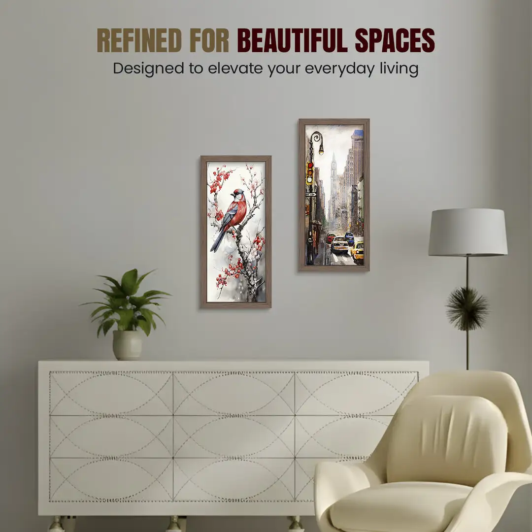 15x5" Sleek Walnut Picture Frame With Shatterproof Acrylic Front - Minimalist Wall Display thumbnail 2