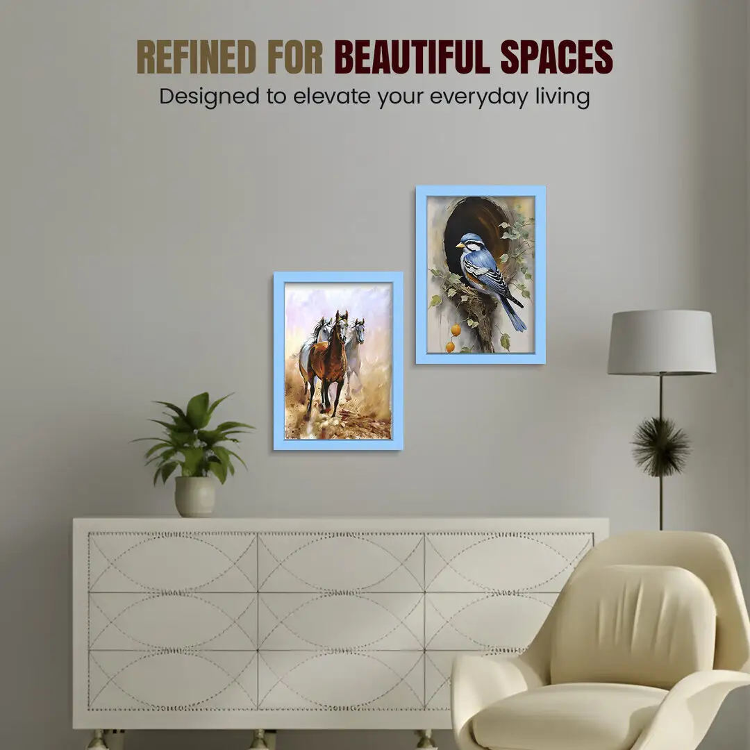 16x14" Sleek Baby Blue Picture Frame With Shatterproof Acrylic Front - Minimalist Wall Display thumbnail 2