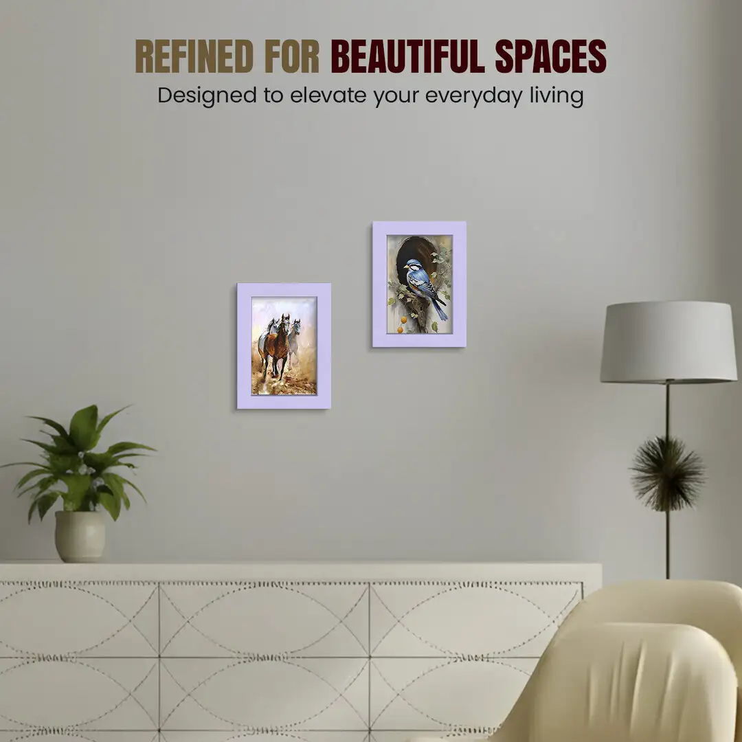 5x3.5" Sleek Purple Picture Frame - Elegant Wall Or Desk Display thumbnail 2
