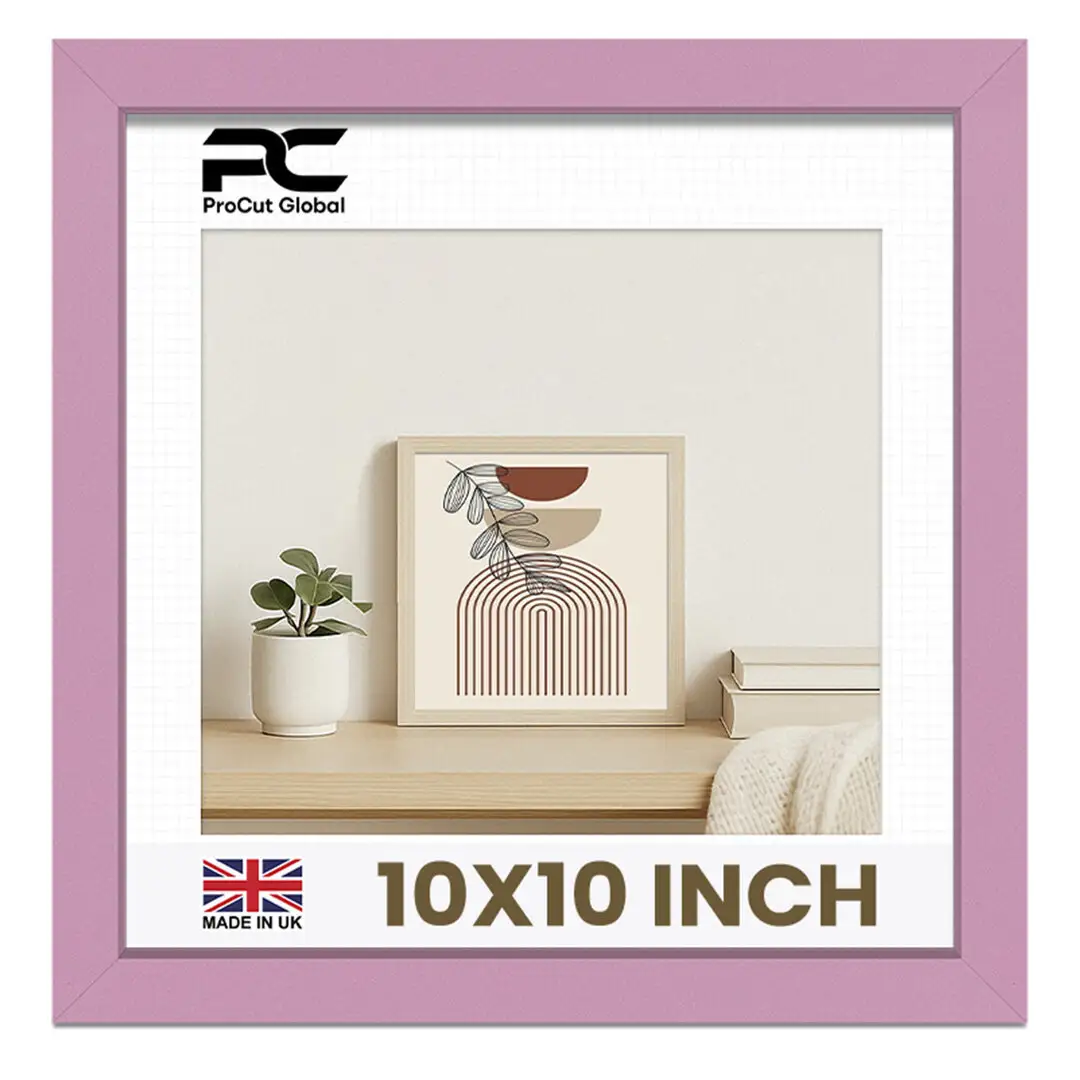 10x10" Sleek Pastel Pink Picture Frame With Clear Acrylic Front - For Premium Wall Decor thumbnail 1