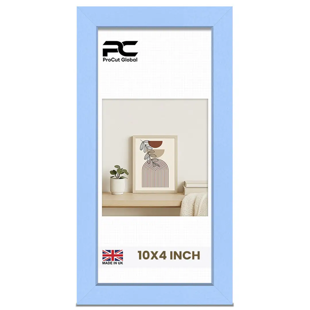 10x4" Sleek Baby Blue Picture Frame With Shatterproof Acrylic Front - Minimalist Wall Display
