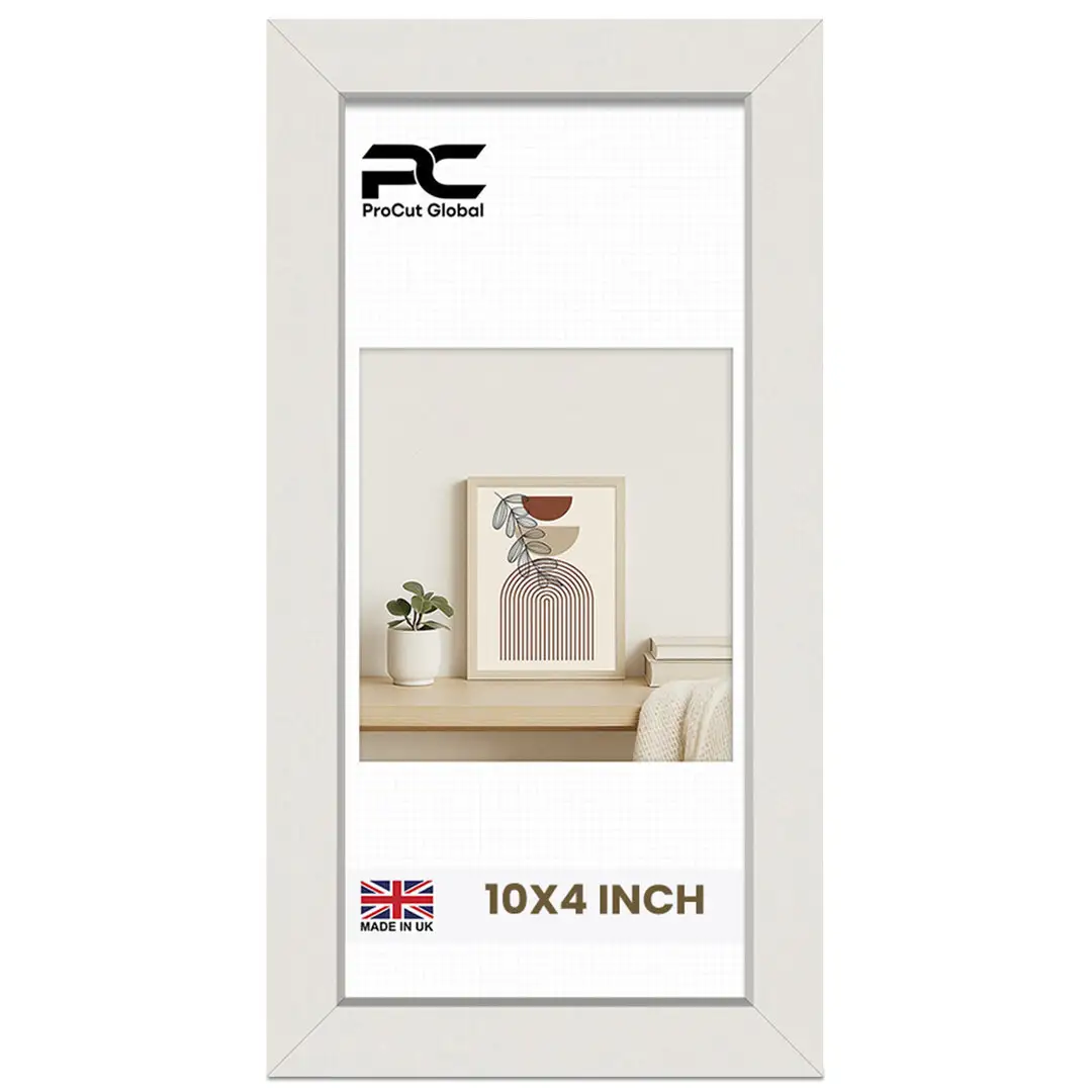 10x4" Sleek White Picture Frame With Shatterproof Acrylic Front - Minimalist Wall Display