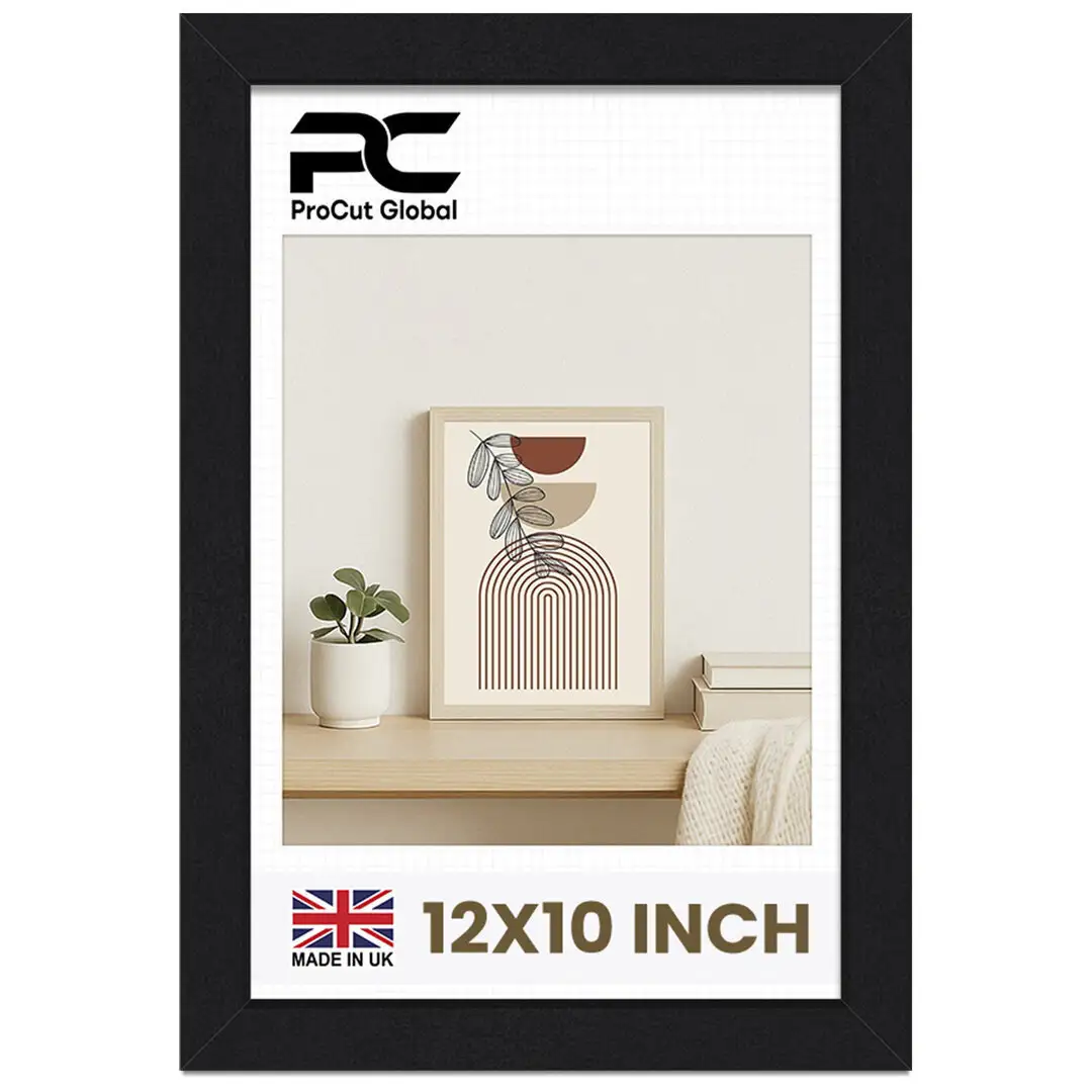12x10" Sleek Black Picture Frame - Elegant Wall Or Desk Display