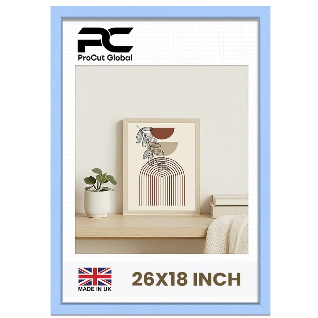 26x18" Sleek Baby Blue Picture Frame - Elegant Wall Or Desk Display