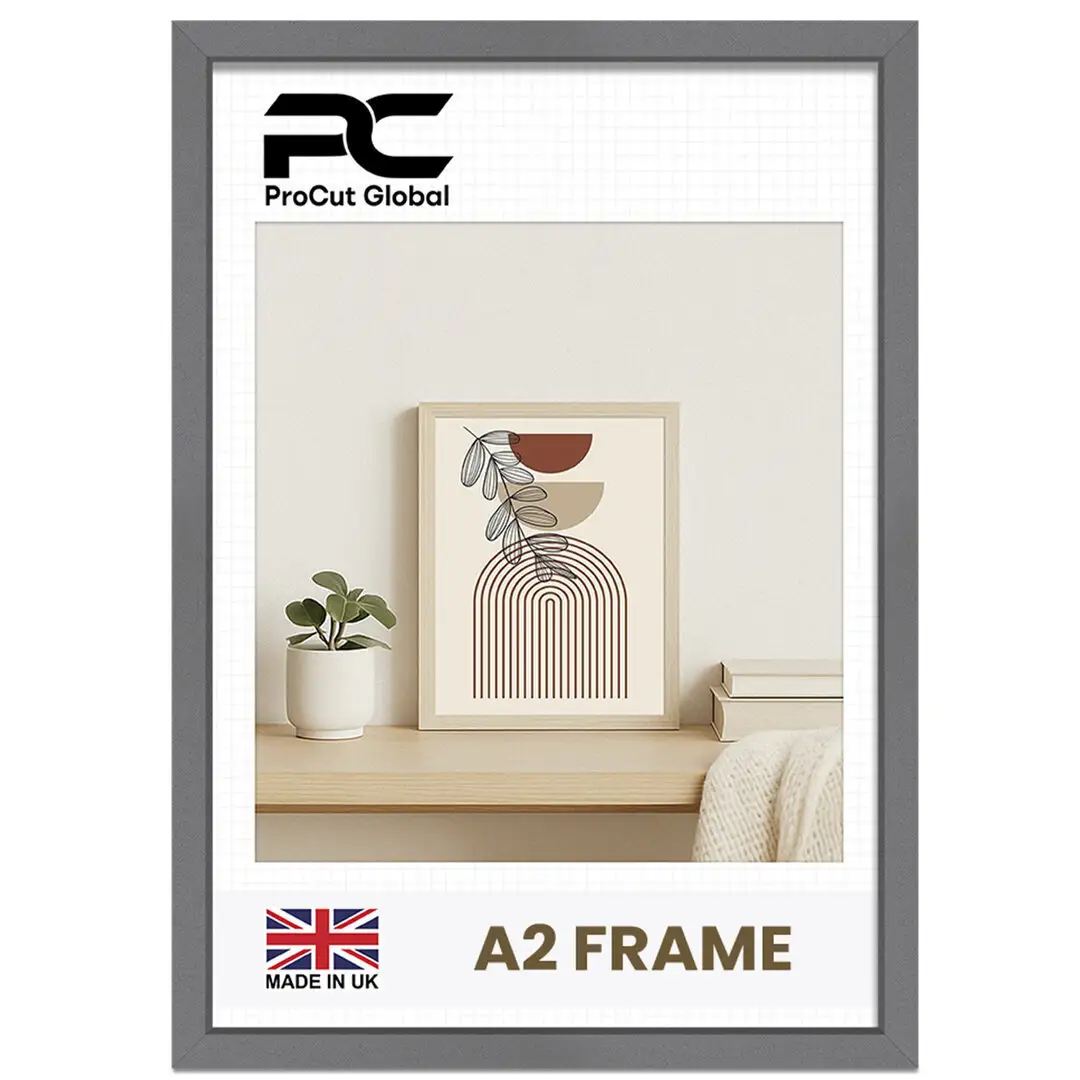 A2 Sleek Dark Grey Picture Frame - Elegant Wall Or Desk Display
