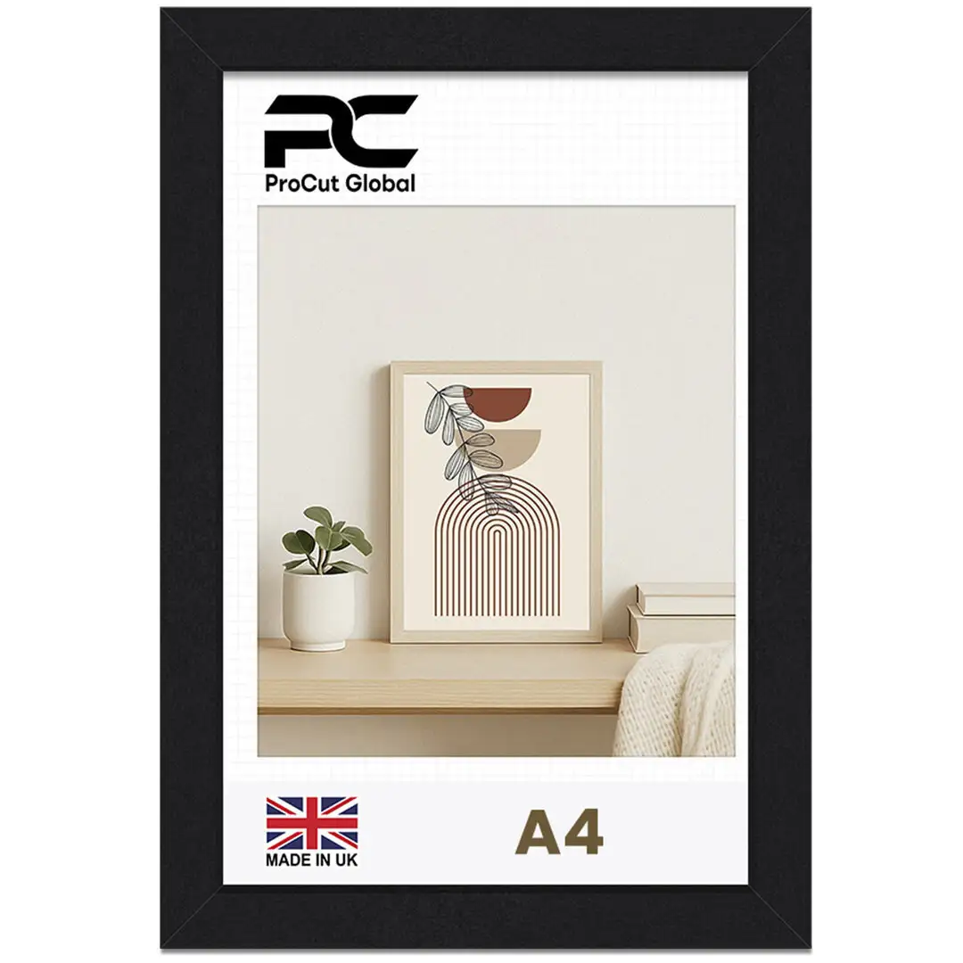 A4 Sleek Black Picture Frame With Clear Acrylic Front - For Premium Wall Decor