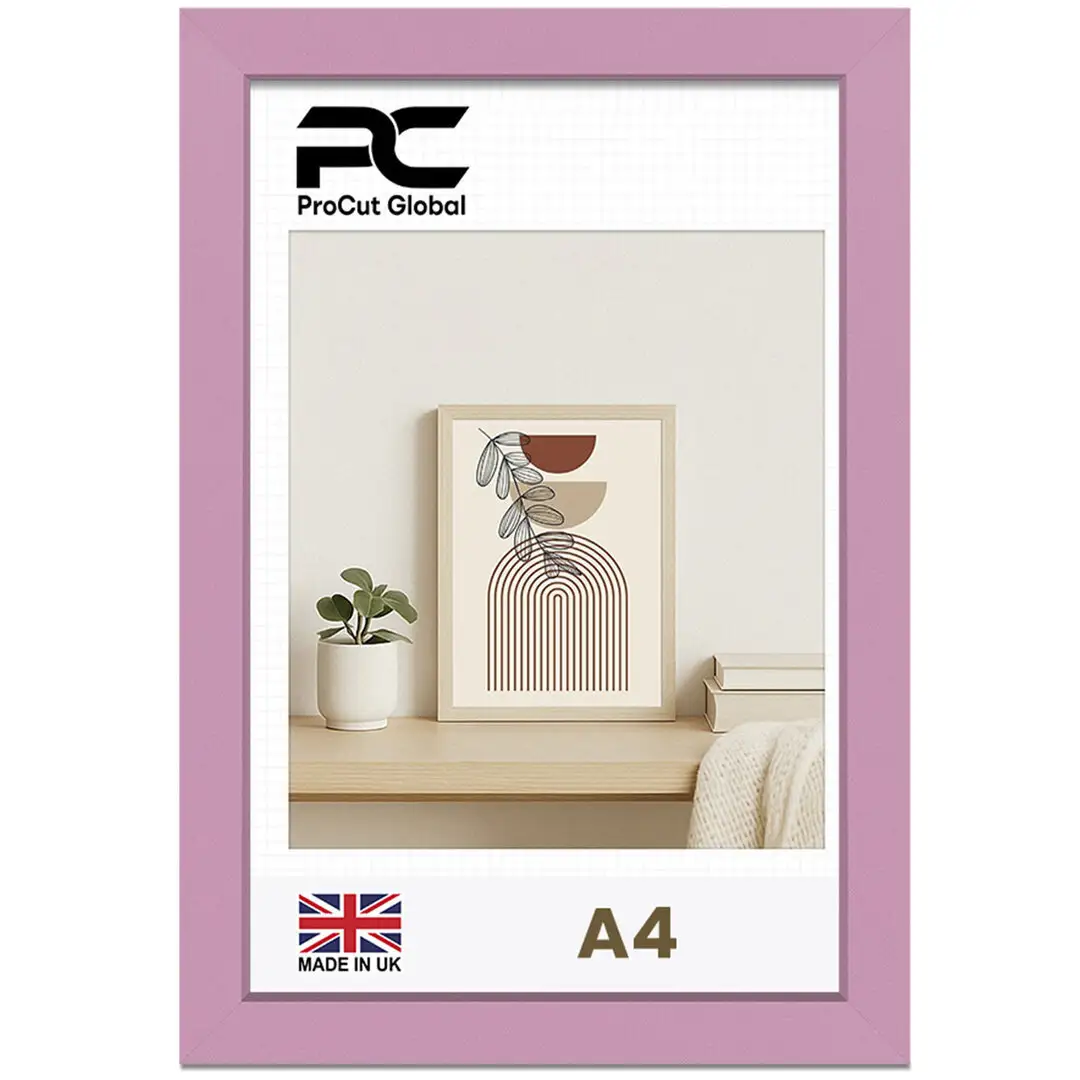 A4 Sleek Pastel Pink Picture Frame With Shatterproof Acrylic Front - Minimalist Wall Display thumbnail 1