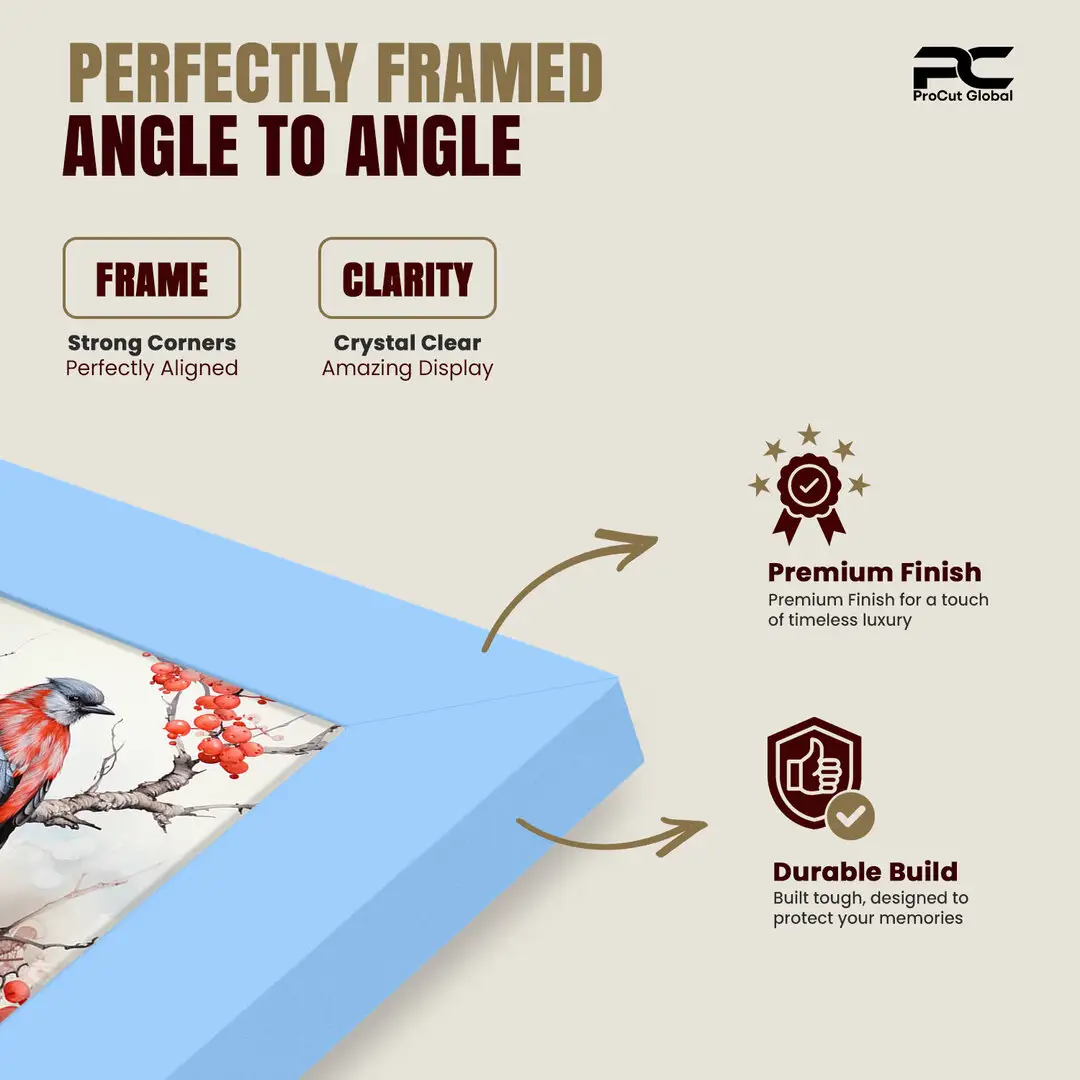 16x14" Sleek Baby Blue Picture Frame With Shatterproof Acrylic Front - Minimalist Wall Display thumbnail 6
