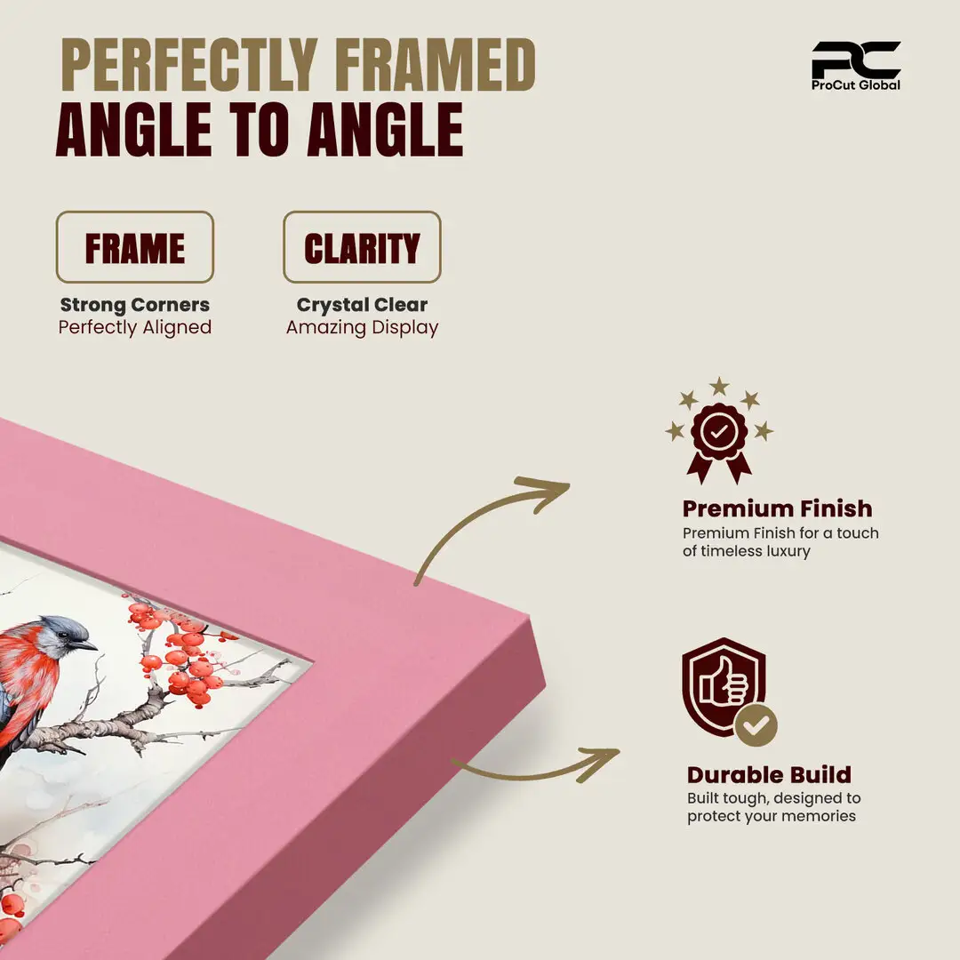 26x12" Sleek Pastel Pink Picture Frame - Elegant Wall Or Desk Display thumbnail 6