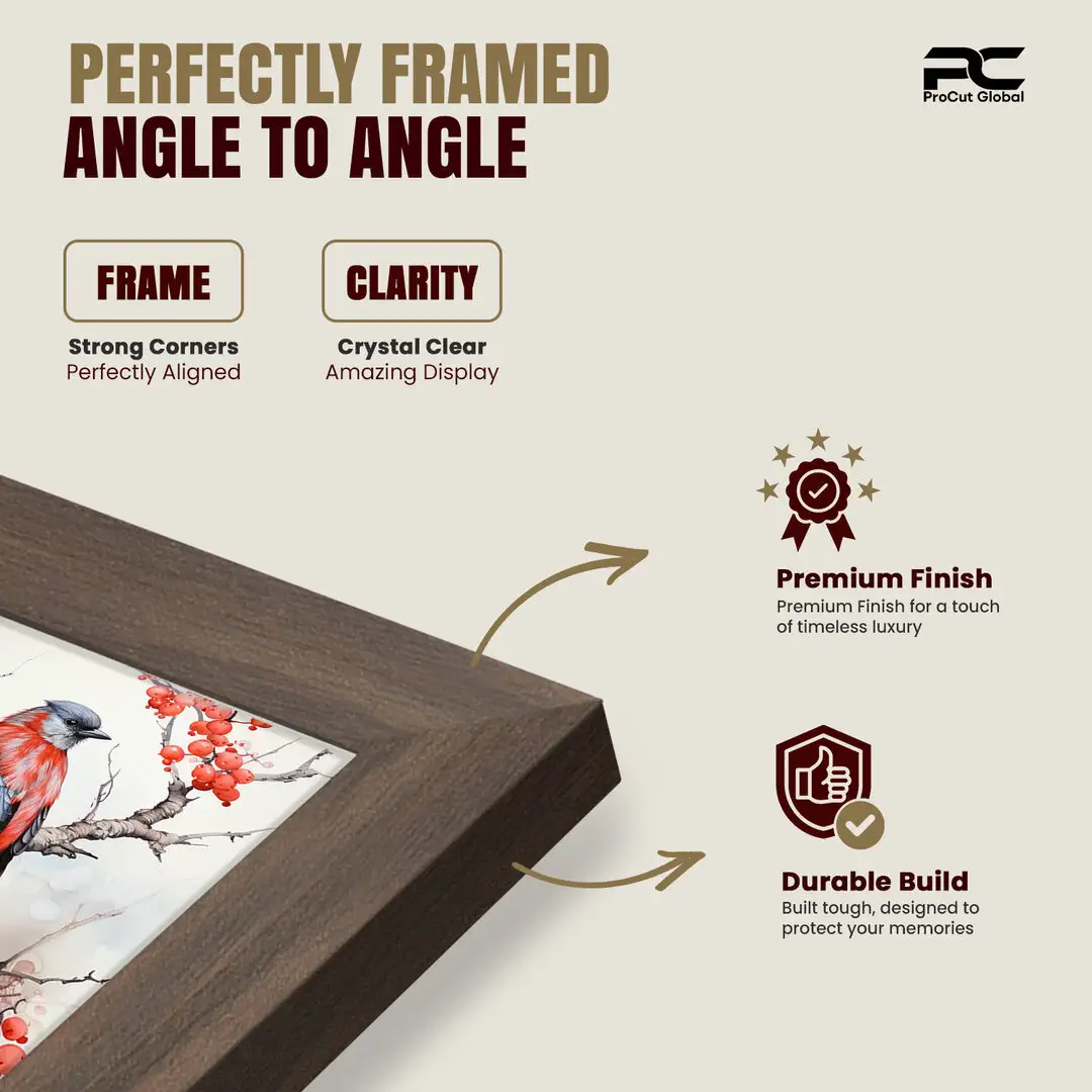 50x30cm Sleek Walnut Picture Frame With Clear Acrylic Front - For Premium Wall Decor thumbnail 6