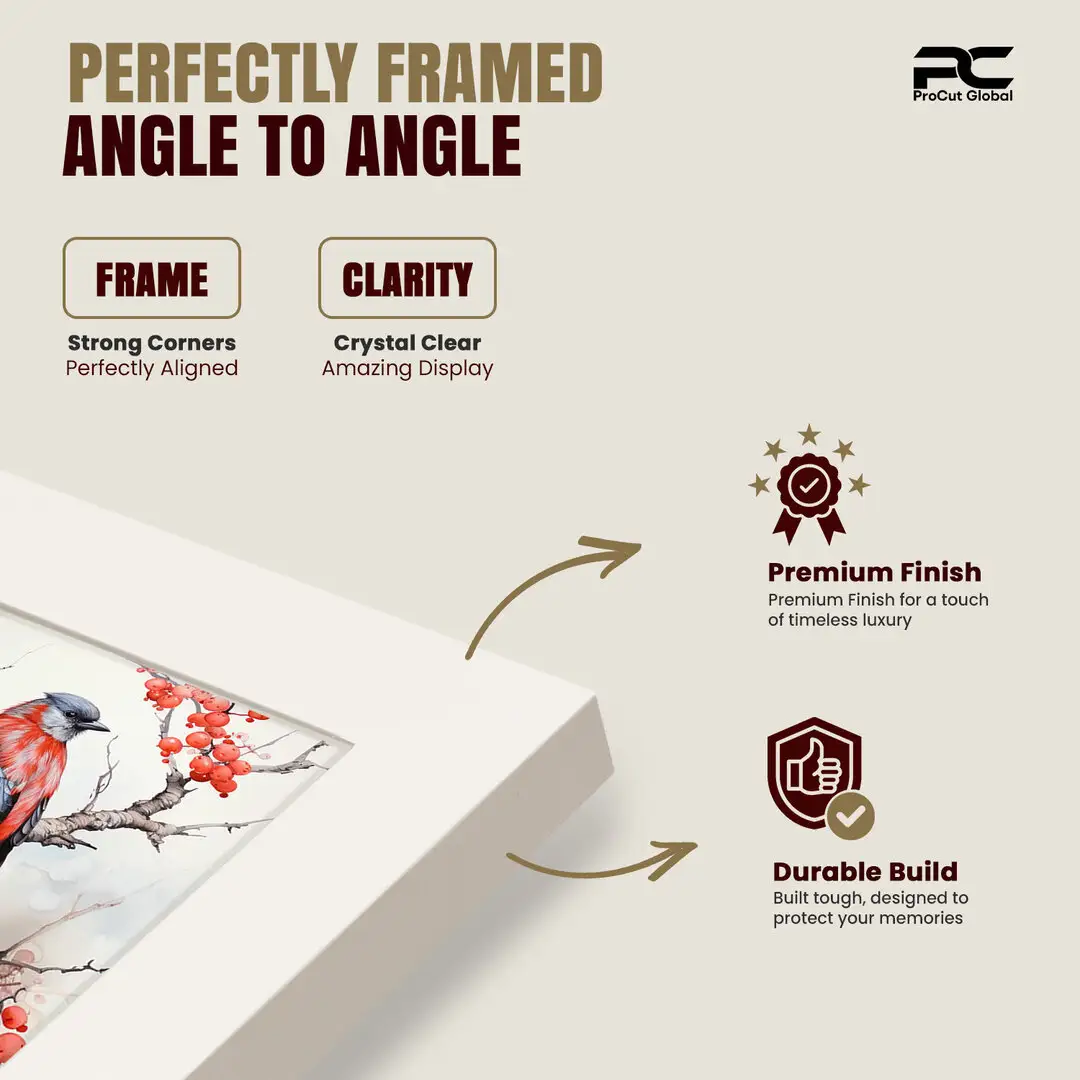 60x50cm Sleek White Picture Frame With Shatterproof Acrylic Front - Minimalist Wall Display thumbnail 6