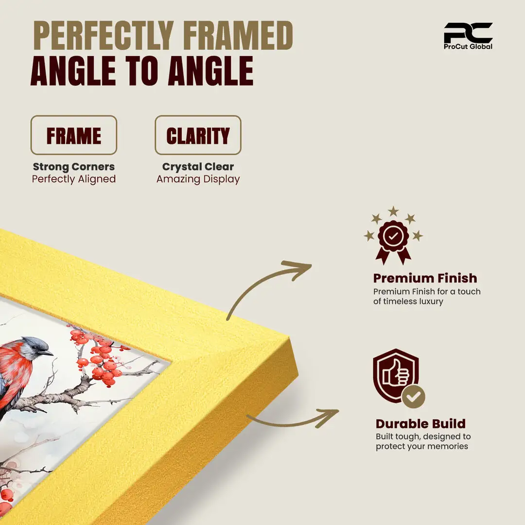 70x50cm Sleek Gold Picture Frame With Clear Acrylic Front - For Premium Wall Decor thumbnail 6