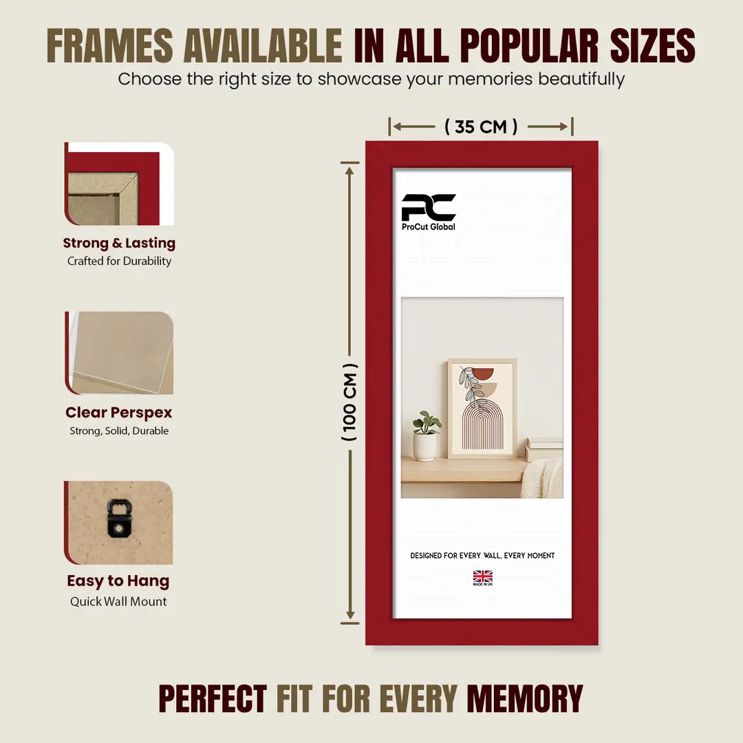 100x35cm Modern Picture Frame | Beautiful Wall Frame With Perspex Front thumbnail 4