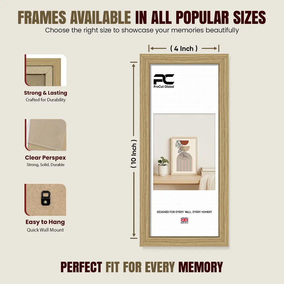 10x4" Modern Picture Frame | Beautiful Wall Frame With Perspex Front thumbnail 4