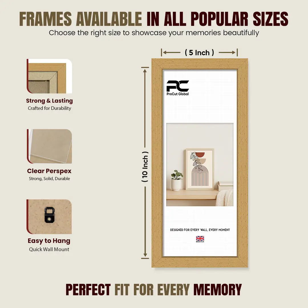 10x5" Modern Country Pine Picture Frame - Elegant Wall Frame With Perspex Front thumbnail 4