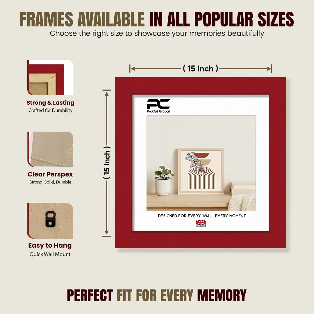 15x15" Modern Picture Frame - Elegant Wall Frame With Perspex Front thumbnail 4