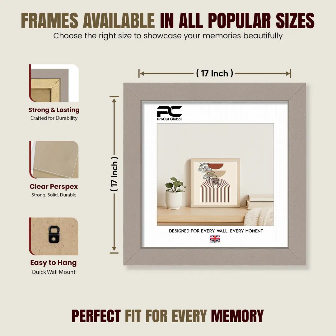 17x17" Modern Picture Frame - Premium Photo Frame With Perspex Front thumbnail 4