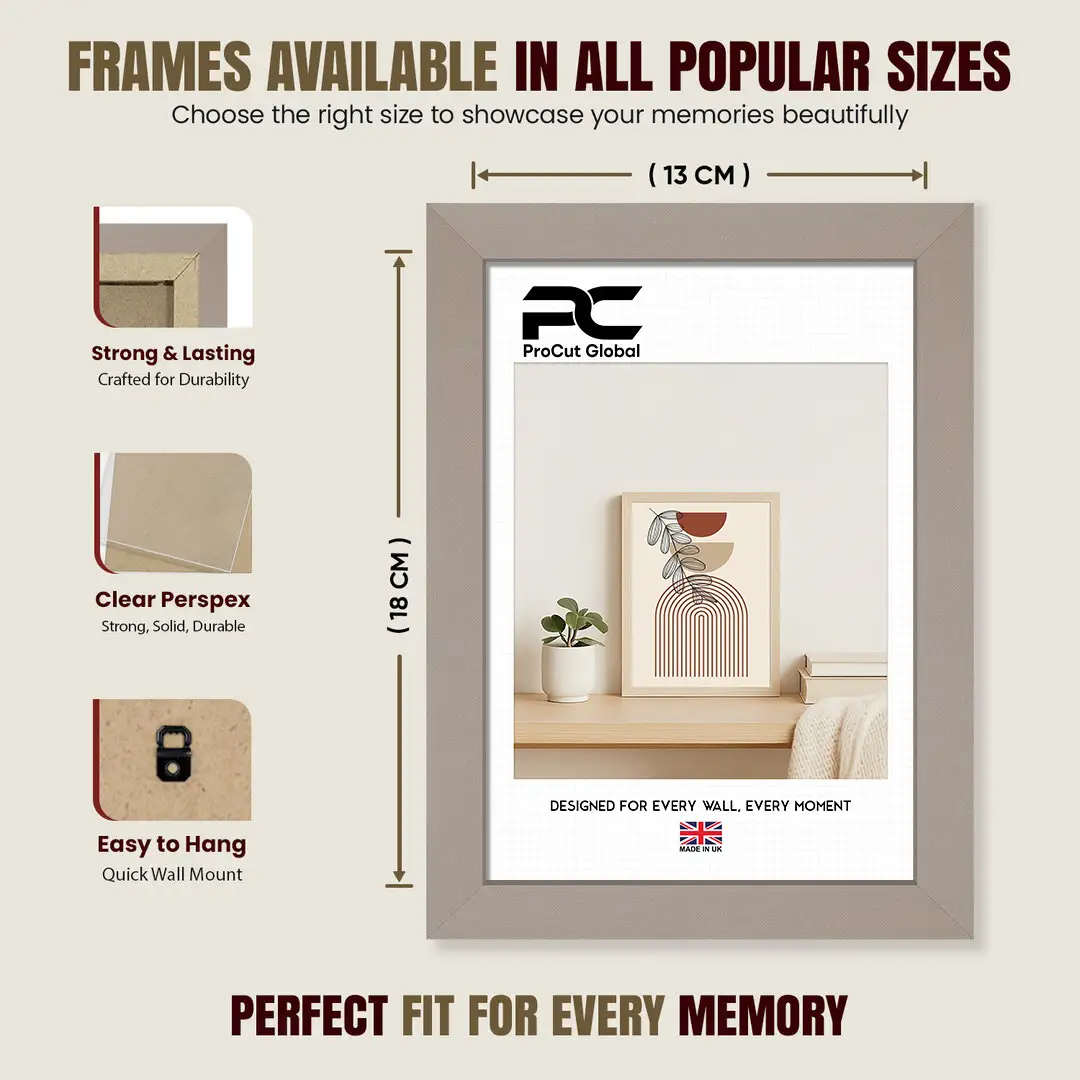 18x13cm Modern Rose Gold Picture Frame - Elegant Wall Frame With Perspex Front thumbnail 4