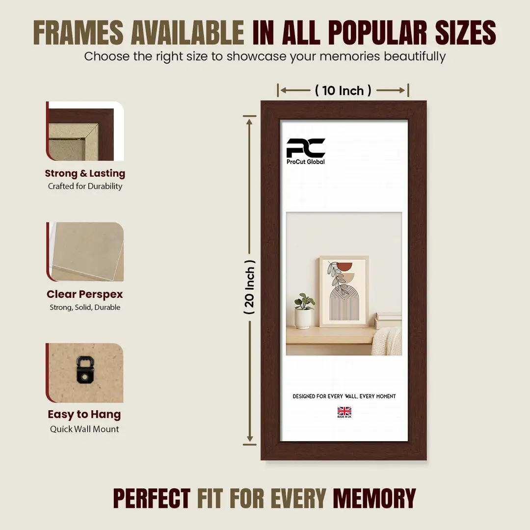 20x10" Modern Rose Wood Picture Frame | Beautiful Wall Frame With Perspex Front thumbnail 4