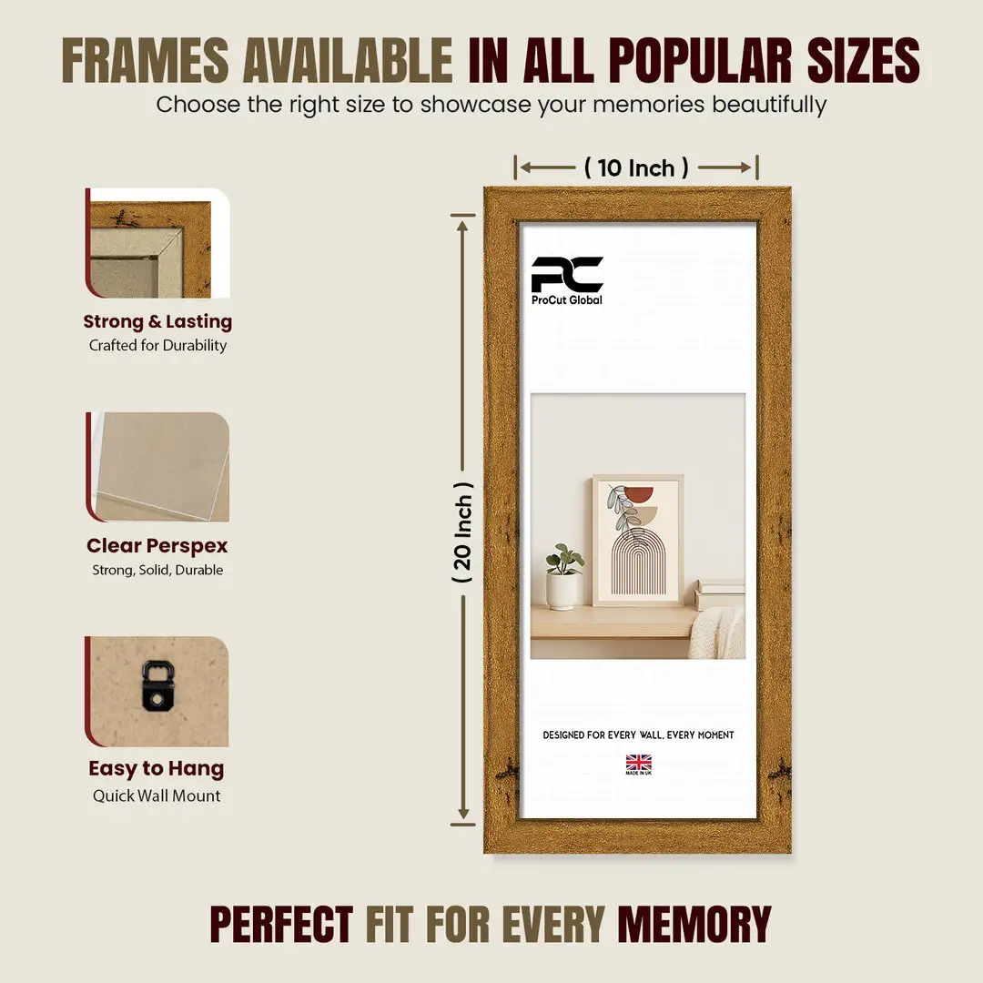 20x10" Modern Rustic Oak Picture Frame | Beautiful Wall Frame With Perspex Front thumbnail 4