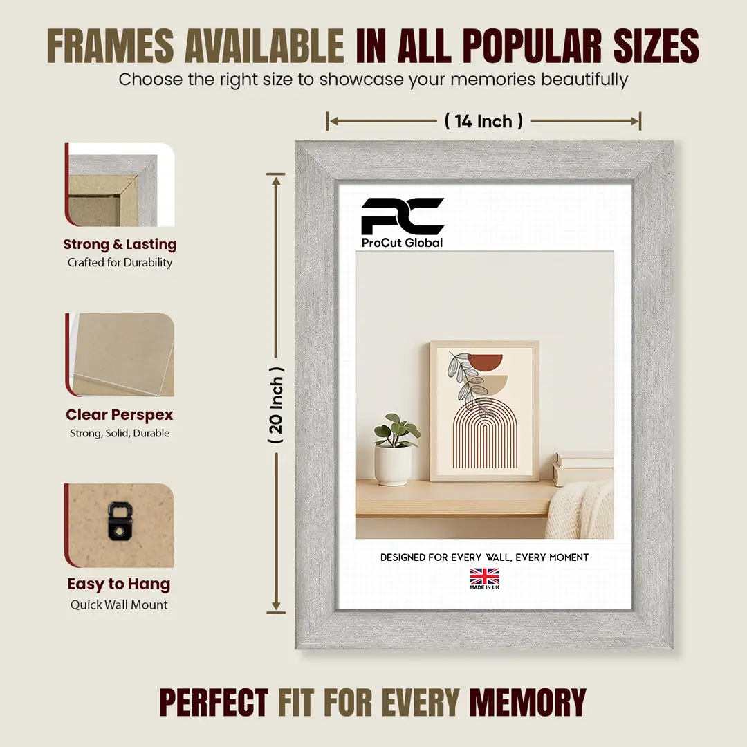 20x14" Modern Aluminium Picture Frame - Elegant Wall Frame With Perspex Front thumbnail 4