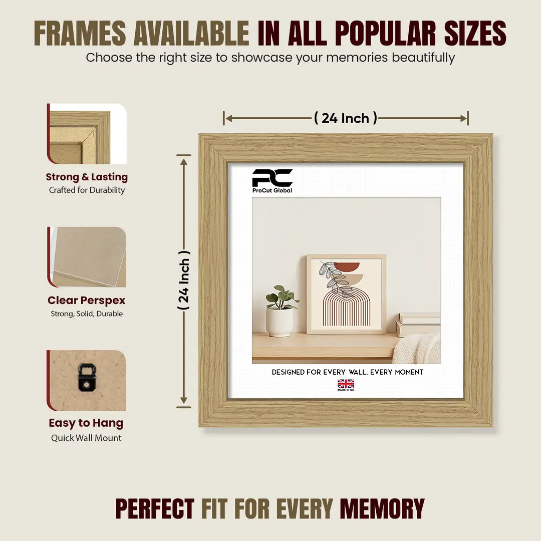 24x24" Modern Picture Frame - Elegant Wall Frame With Perspex Front thumbnail 4