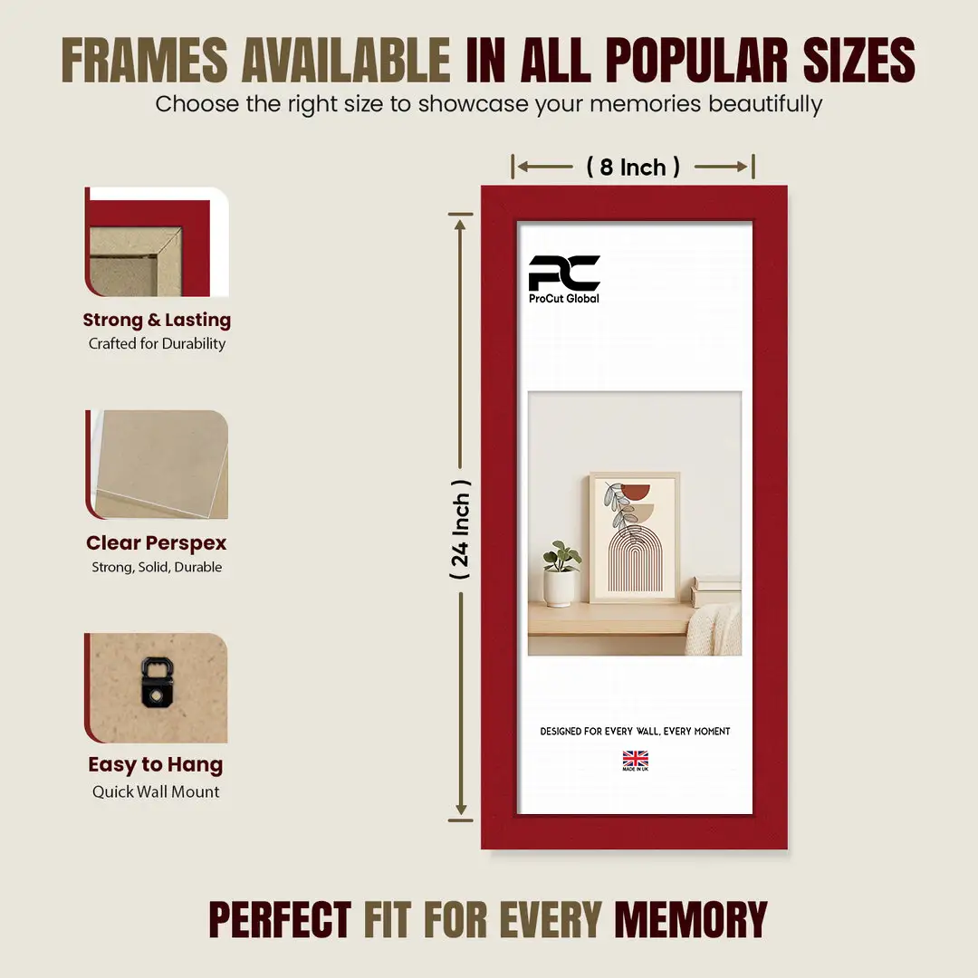 24x8" Modern Picture Frame - Premium Photo Frame With Perspex Front thumbnail 4