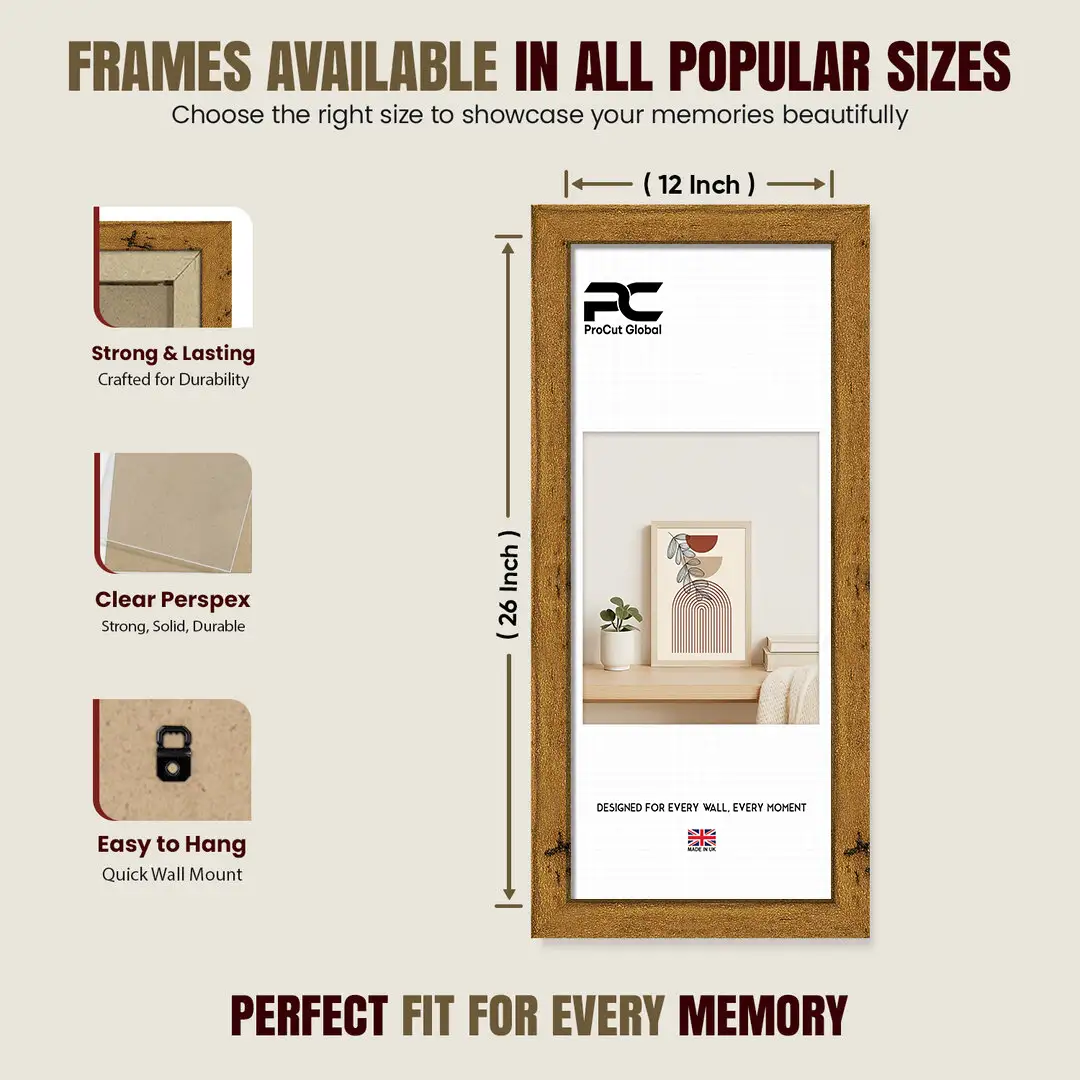 26x12" Modern Rustic Oak Picture Frame - Premium Photo Frame With Perspex Front thumbnail 4