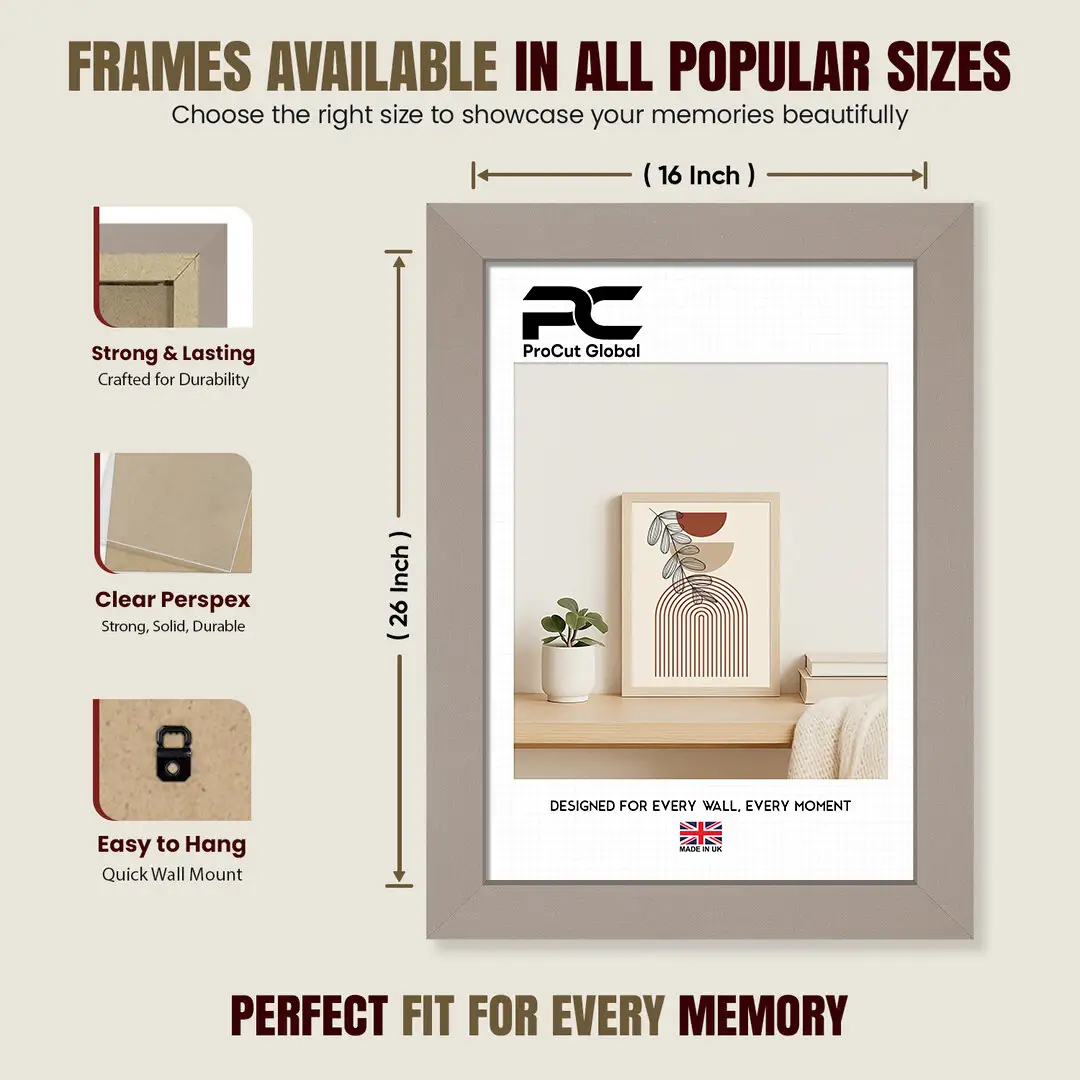 26x16" Modern Rose Gold Picture Frame | Beautiful Wall Frame With Perspex Front thumbnail 4