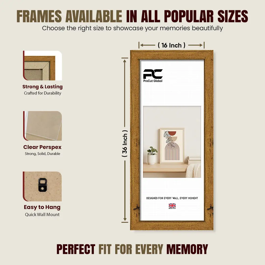 36x16" Modern Picture Frame | Beautiful Wall Frame With Perspex Front thumbnail 4