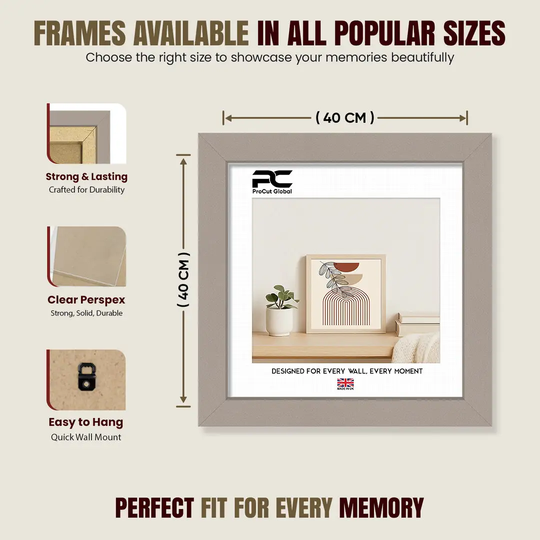 40x40cm Modern Rose Gold Picture Frame | Beautiful Wall Frame With Perspex Front thumbnail 4