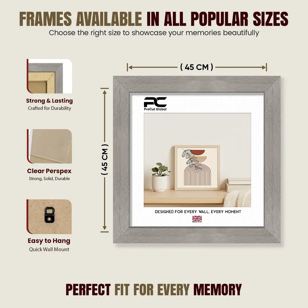 45x45cm Modern Aluminium Picture Frame | Beautiful Wall Frame With Perspex Front thumbnail 4