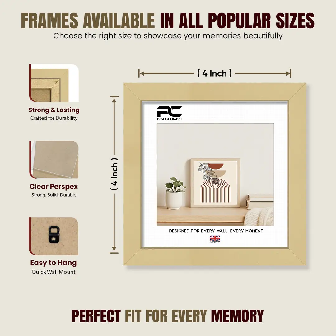 4x4" Modern Picture Frame - Premium Photo Frame With Perspex Front thumbnail 4
