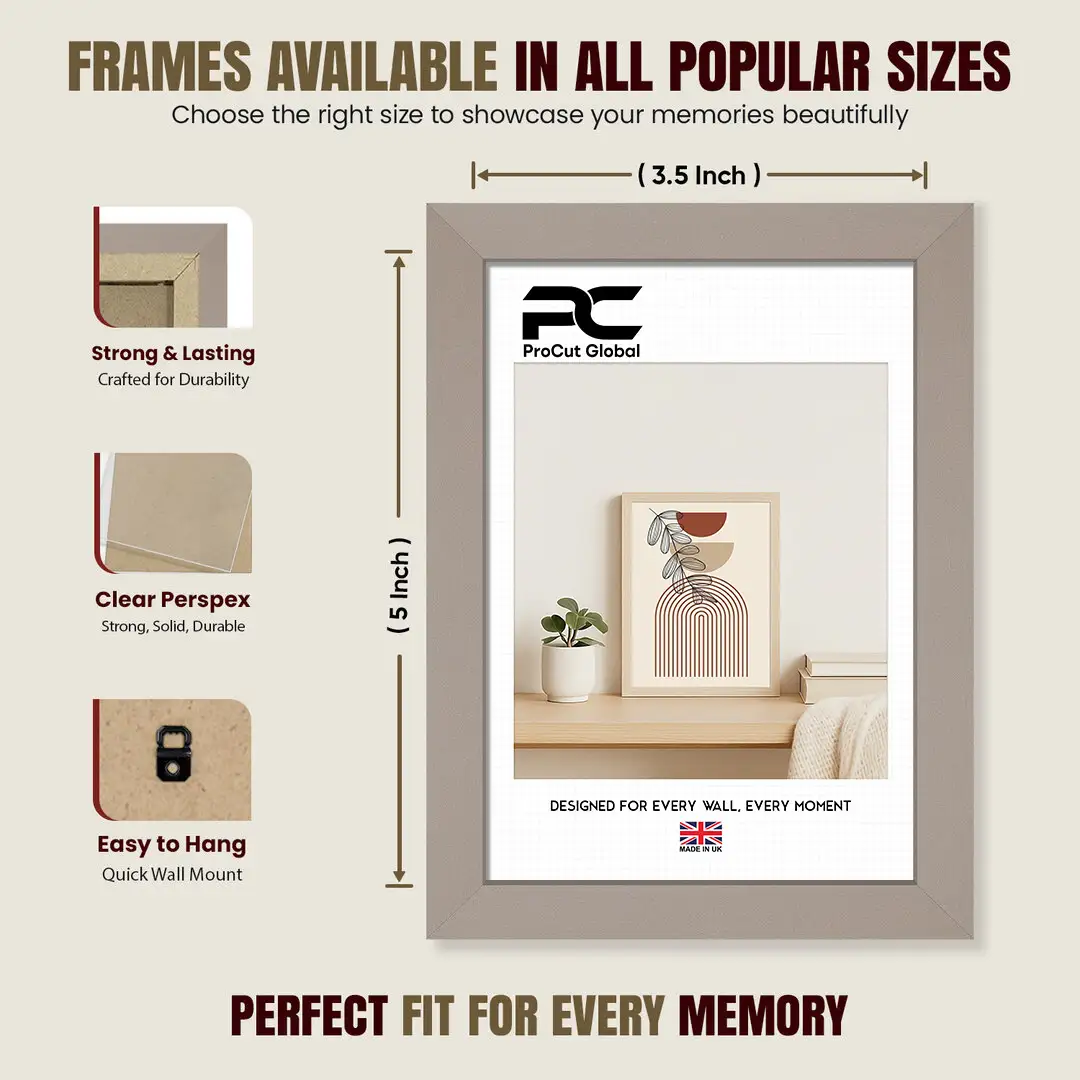 5x3.5" Modern Rose Gold Picture Frame - Premium Photo Frame With Perspex Front thumbnail 4