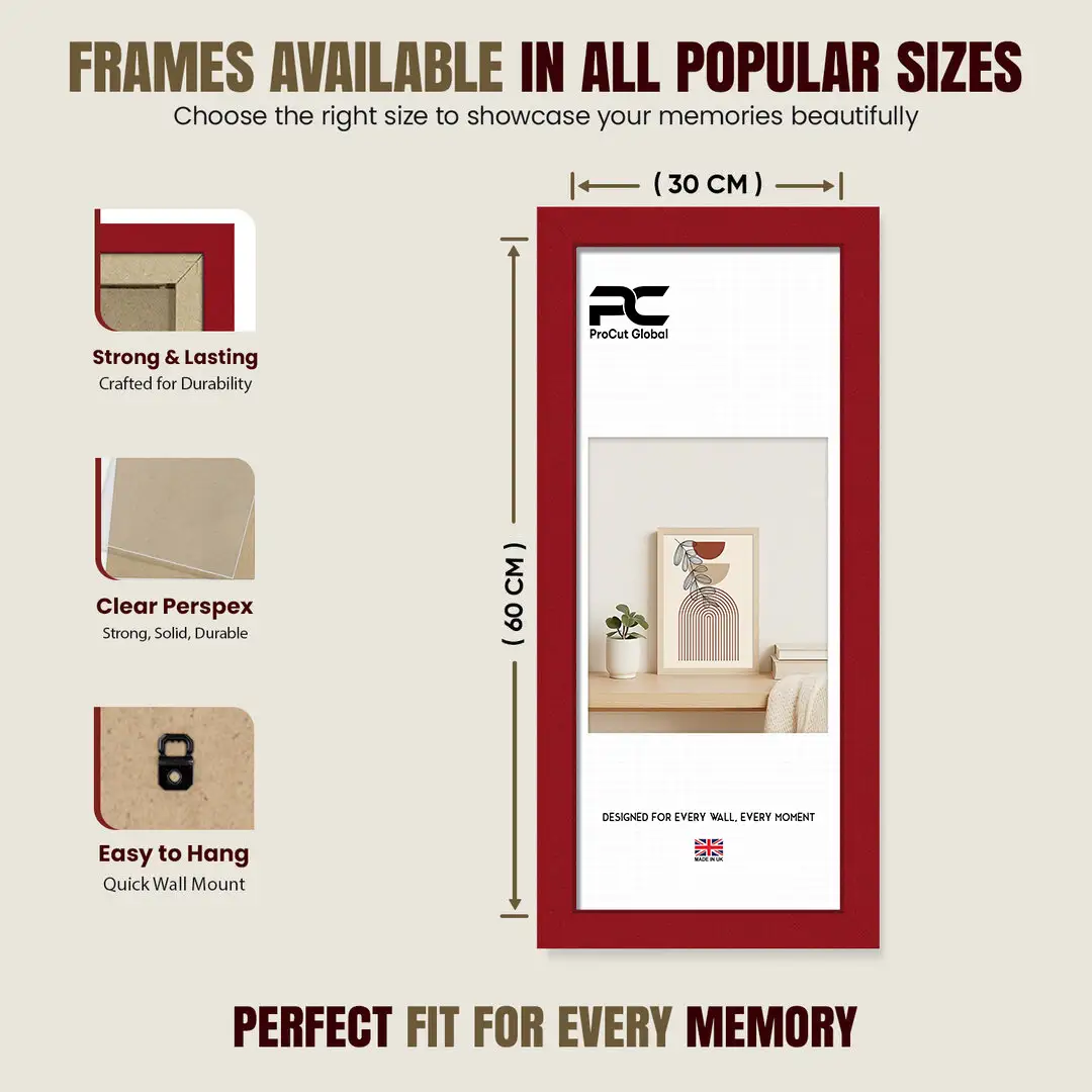 60x30cm Modern Picture Frame | Beautiful Wall Frame With Perspex Front thumbnail 4