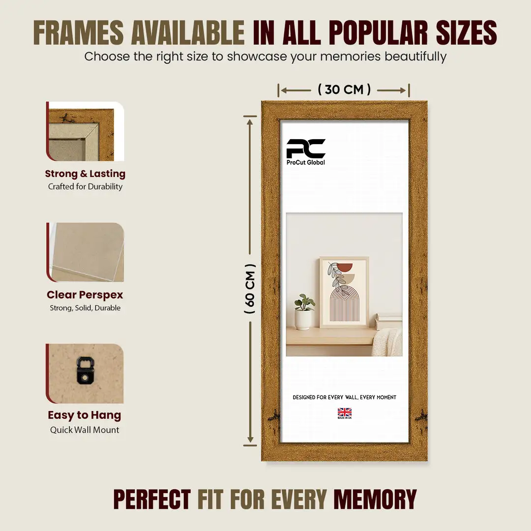 60x30cm Modern Picture Frame - Elegant Wall Frame With Perspex Front thumbnail 4