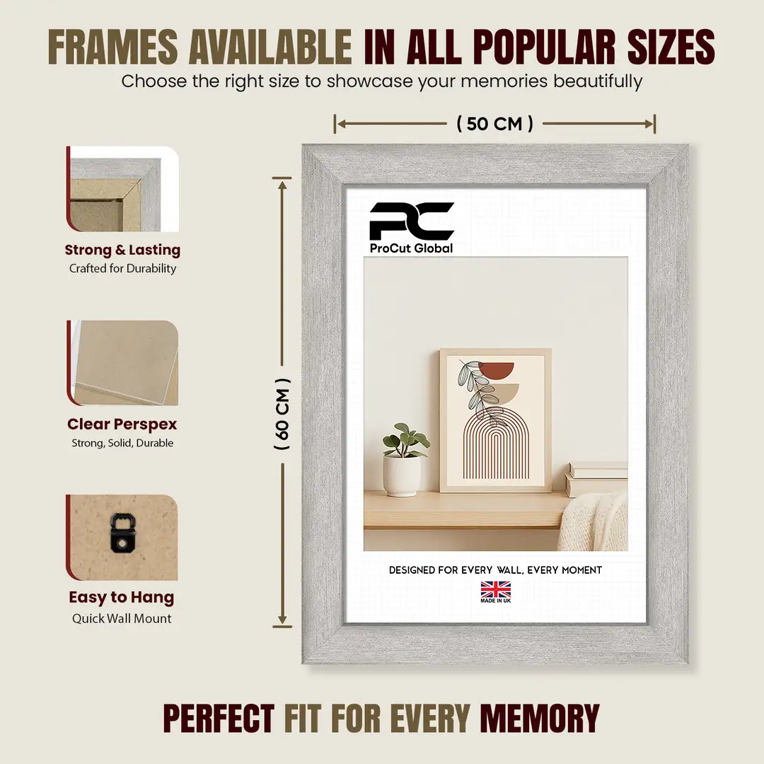 60x50cm Modern Aluminium Picture Frame | Beautiful Wall Frame With Perspex Front thumbnail 4