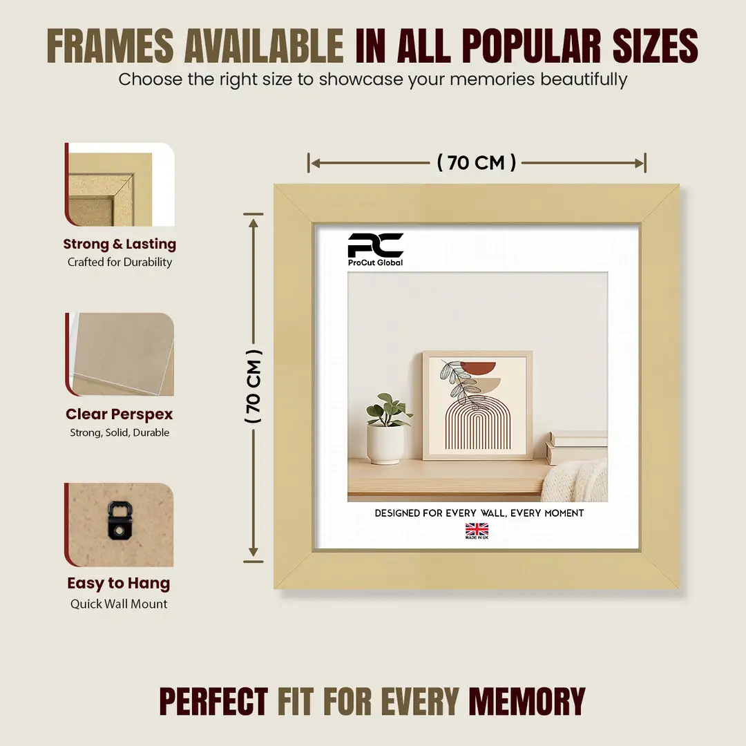 70x70cm Modern Picture Frame - Premium Photo Frame With Perspex Front thumbnail 4