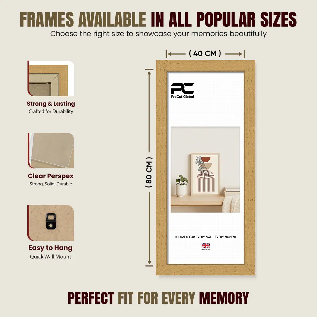 80x40cm Modern Country Pine Picture Frame - Premium Photo Frame With Perspex Front thumbnail 4