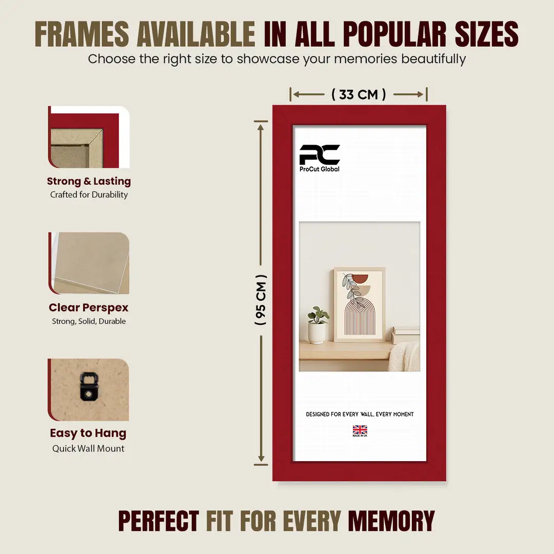95x33cm Modern Picture Frame - Premium Photo Frame With Perspex Front thumbnail 4