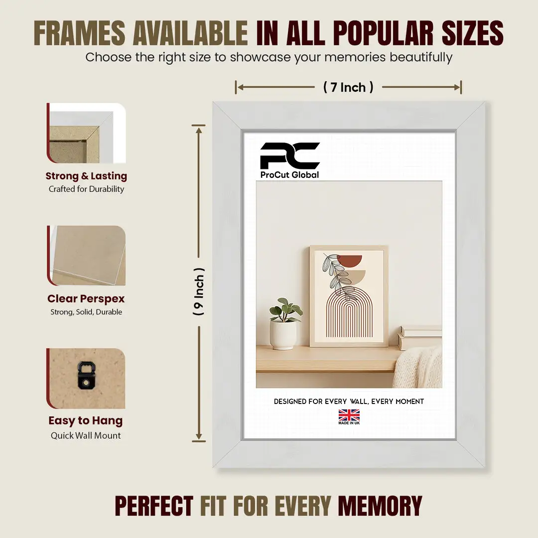 9x7" Modern Picture Frame | Beautiful Wall Frame With Perspex Front thumbnail 4