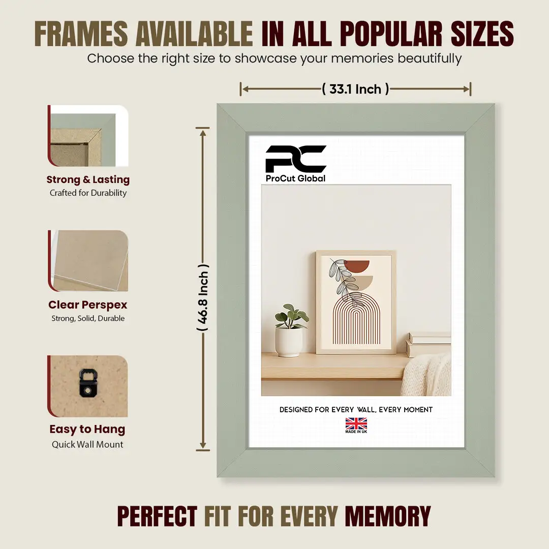 A0 Modern Green Picture Frame | Beautiful Wall Frame With Perspex Front thumbnail 4