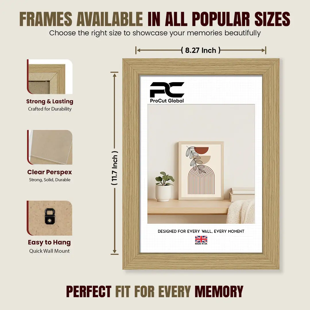 A4 Modern Picture Frame - Premium Photo Frame With Perspex Front thumbnail 4