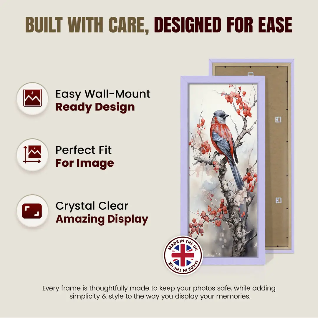 100x35cm Modern Purple Picture Frame | Beautiful Wall Frame With Perspex Front thumbnail 7
