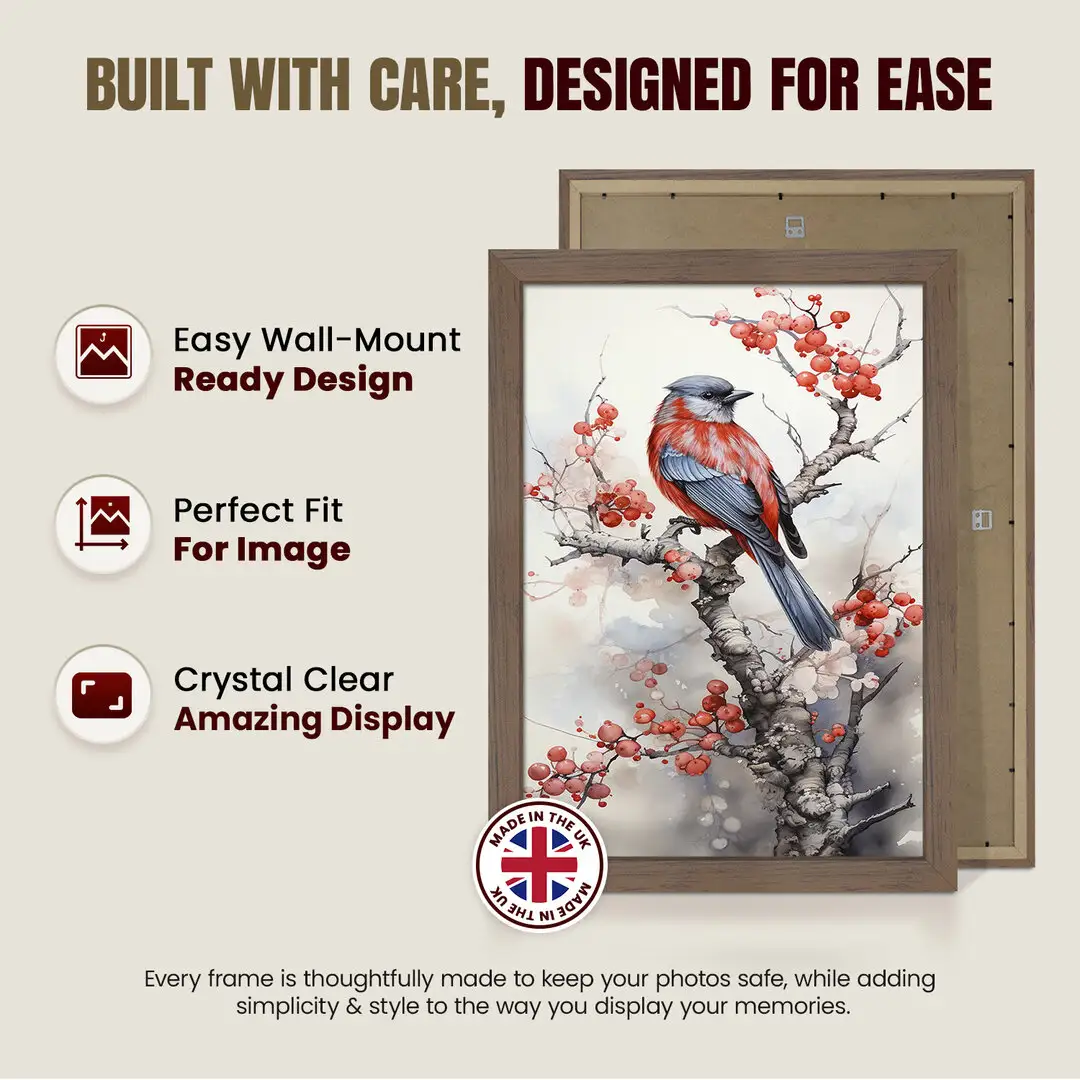 100x90cm Modern Walnut Picture Frame - Premium Photo Frame With Perspex Front thumbnail 7