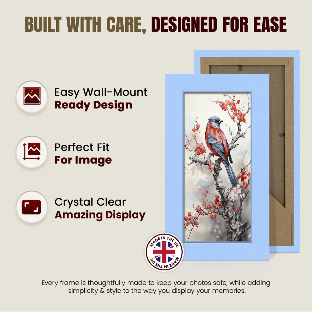 10x4" Modern Baby Blue Picture Frame - Premium Photo Frame With Perspex Front thumbnail 7