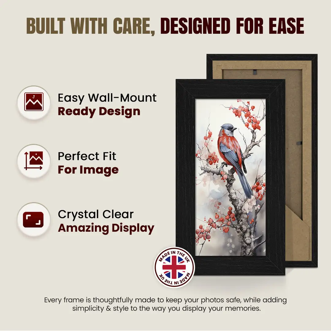 10x4" Modern Black Picture Frame - Elegant Wall Frame With Perspex Front thumbnail 7