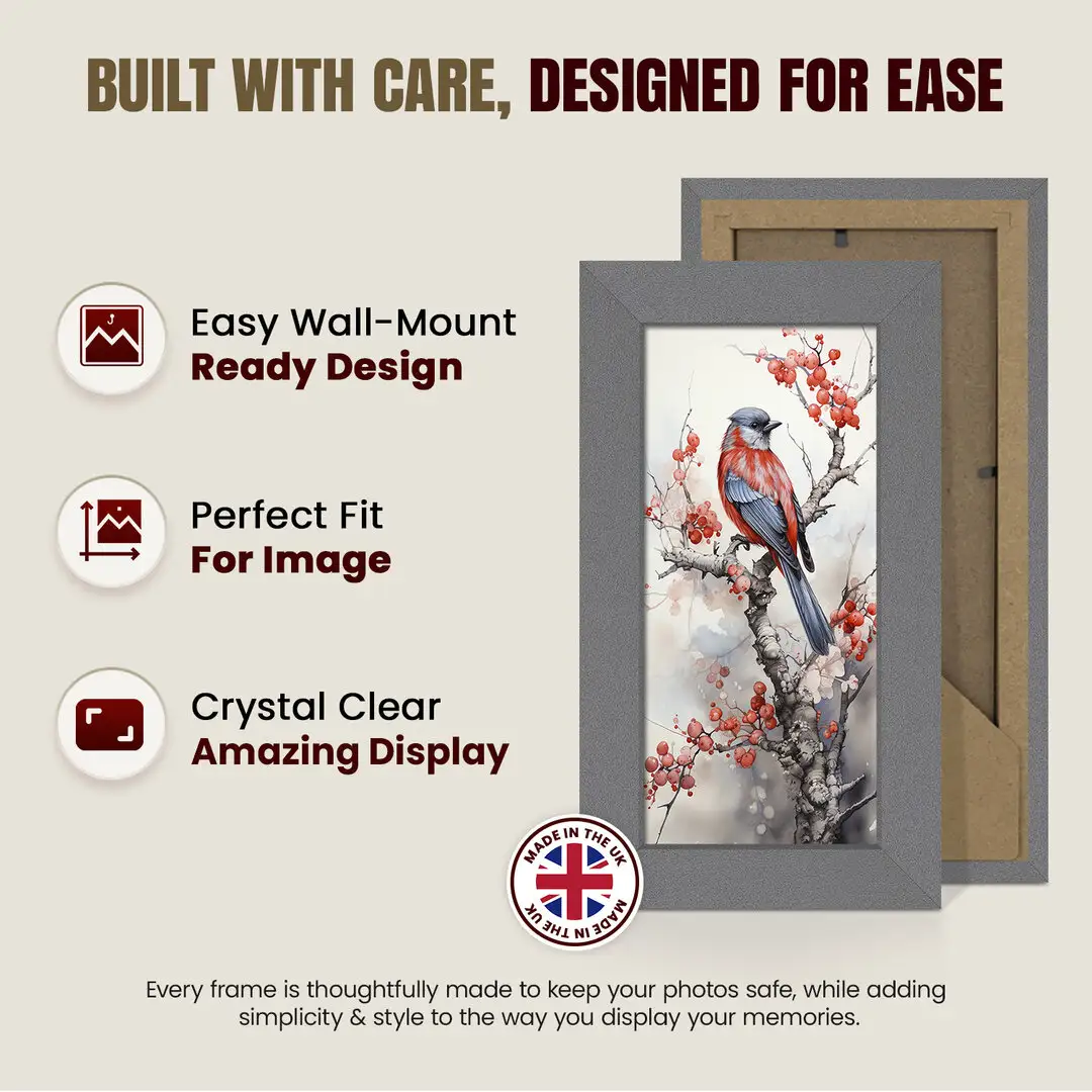 10x4" Modern Dark Grey Picture Frame - Premium Photo Frame With Perspex Front thumbnail 7