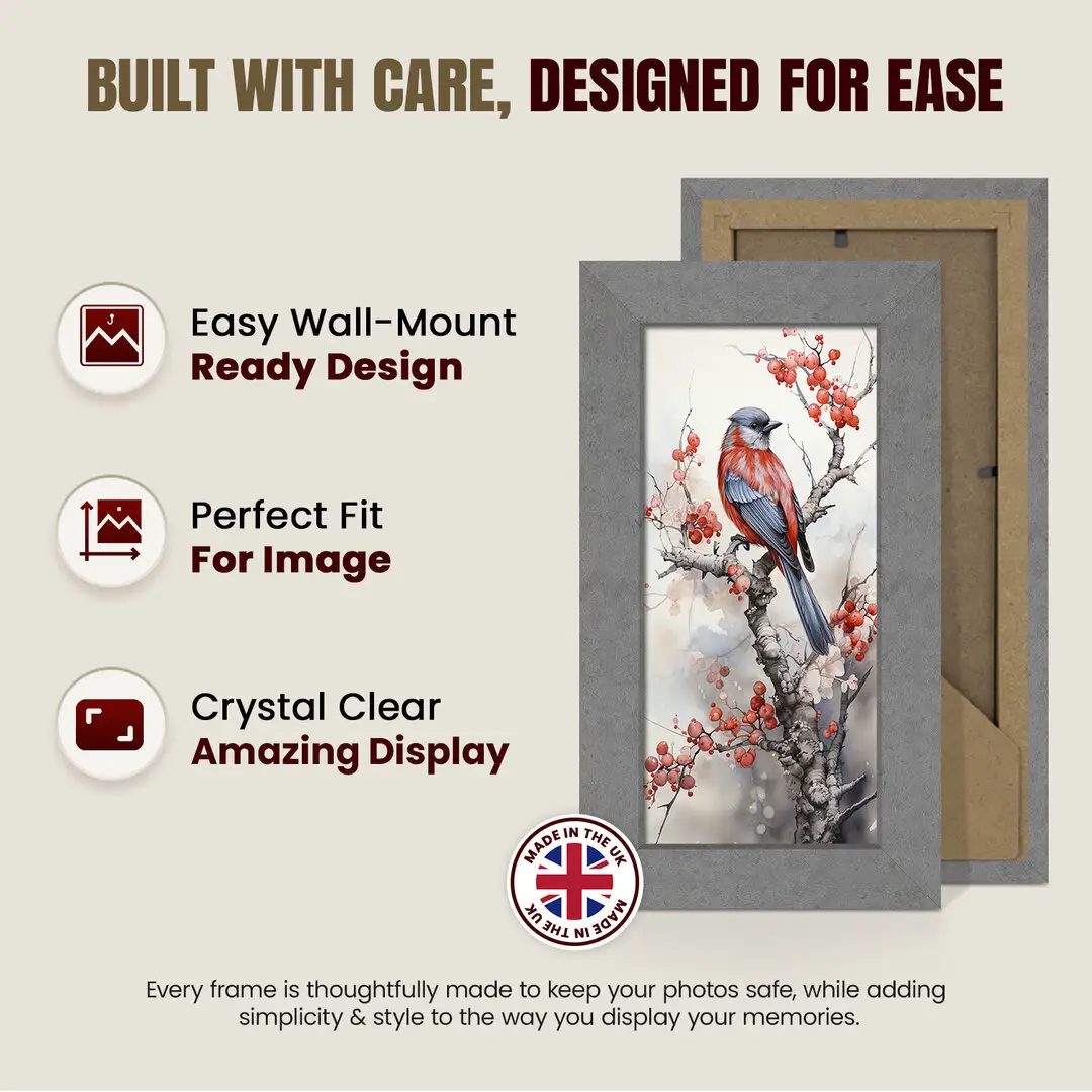 10x4" Modern Grey Marble Picture Frame - Premium Photo Frame With Perspex Front thumbnail 7